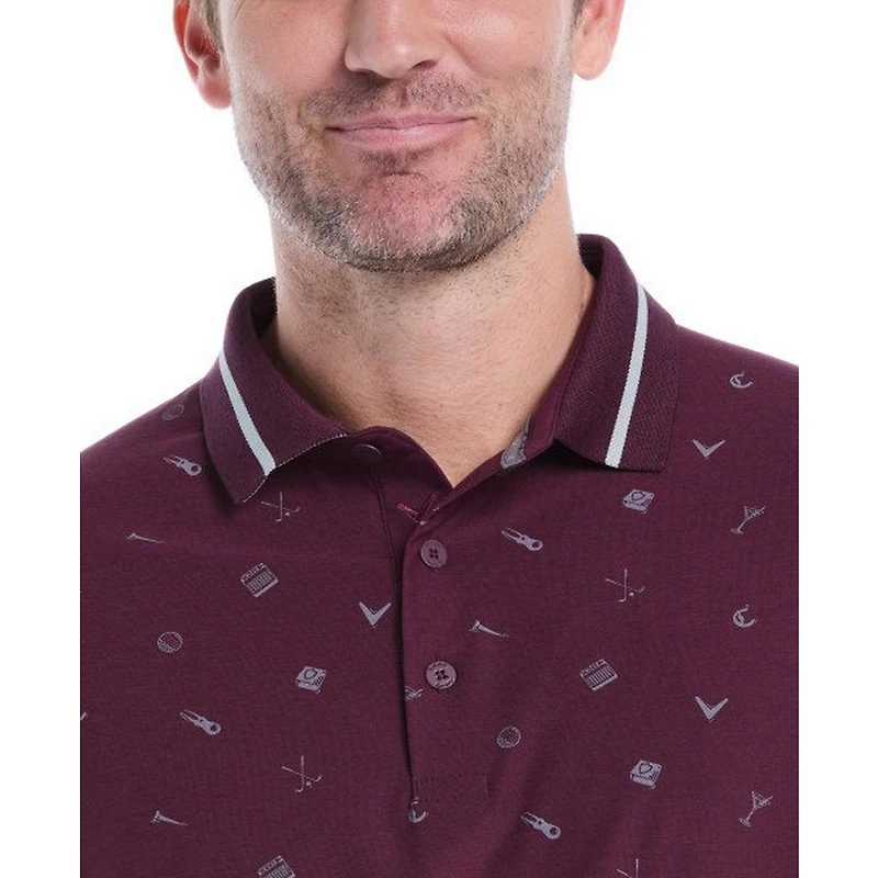 Men's Memento Print Short Sleeve Polo