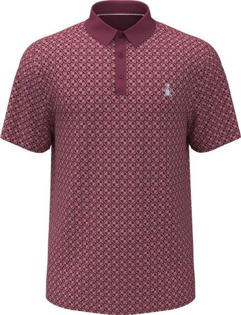 Men's Pete's Check Print Block Short Sleeve Polo