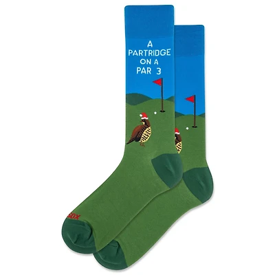 Men's A Partridge on a Par 3 Crew Sock