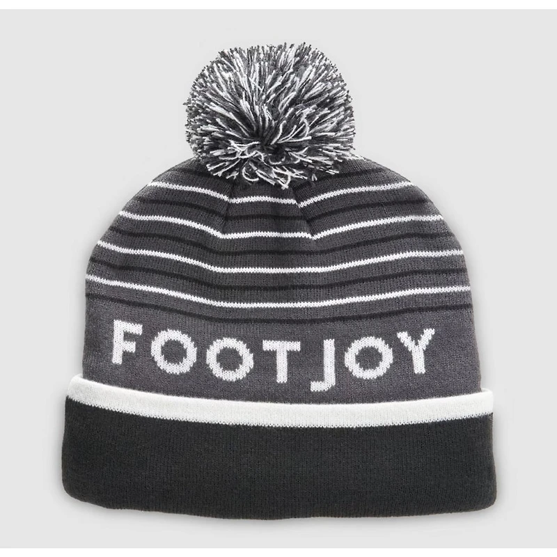 Men's Striped Pom Pom Bobble Beanie