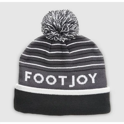 Men's Striped Pom Pom Bobble Beanie