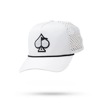 Men's Perforated Rope Cap - White