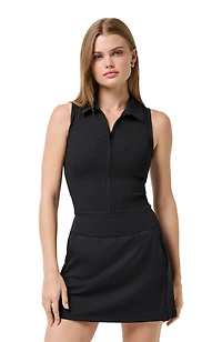Women's Moveknit Rib Sleeveless Zip Polo