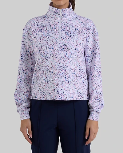 Women's At Ease Paint Splatter 1/4 Zip Sweater