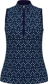 Women's Mock Neck Geo 1/4 Zip Sleeveless Top