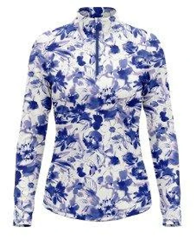 Women's Watercolour 1/4 Zip Sun Long Sleeve Top