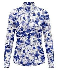Women's Watercolour 1/4 Zip Sun Long Sleeve Top