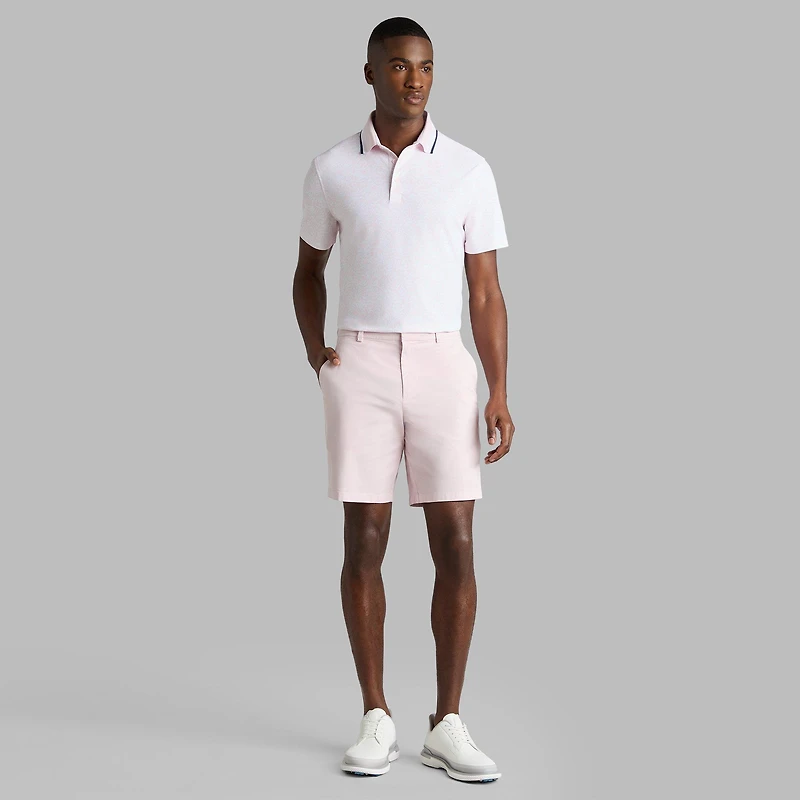 Men's White Board Short Sleeve Polo
