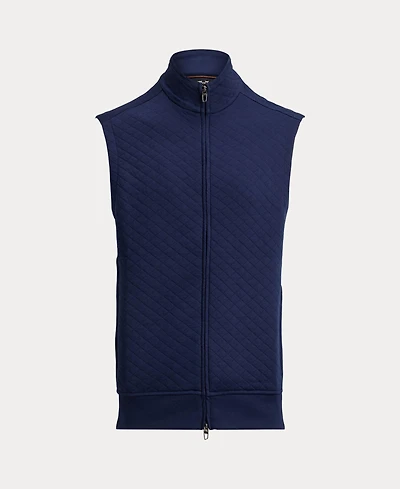 Men's Sleeveless Quilted Double Knit Full Zip Vest