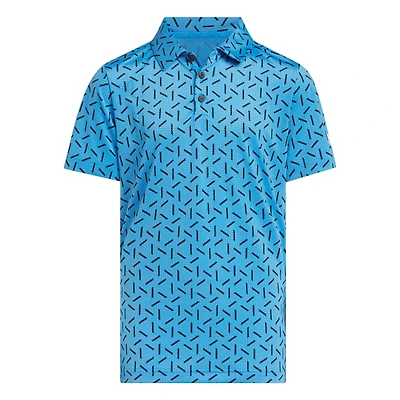 Boy's Ultimate365 Printed Mesh Short Sleeve Polo