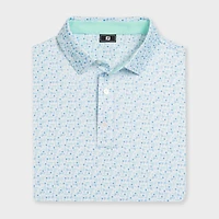 Men's Surfs Up Print Lisle Short Sleeve Polo