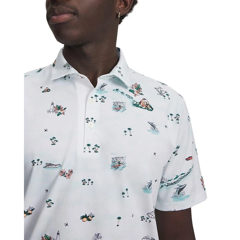 Men's Drive Golf Trip Printed Short Sleeve Polo