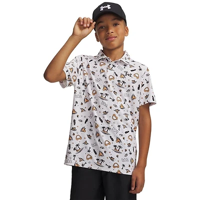 Boy's UA Matchplay Printed Short Sleeve Polo