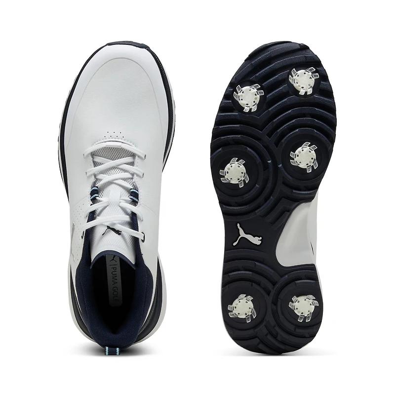 Men's Fusion Grip ST Spiked Golf Shoe - White/Navy (Wide)