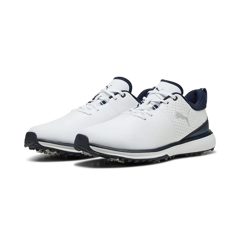 Men's Fusion Grip ST Spiked Golf Shoe - White/Navy (Wide)