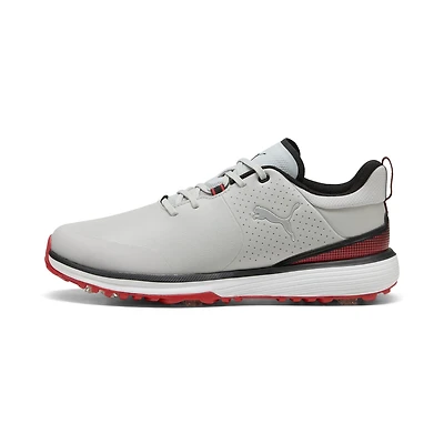 Men's Fusion Grip ST Spiked Golf Shoe - Grey/Red (Wide)