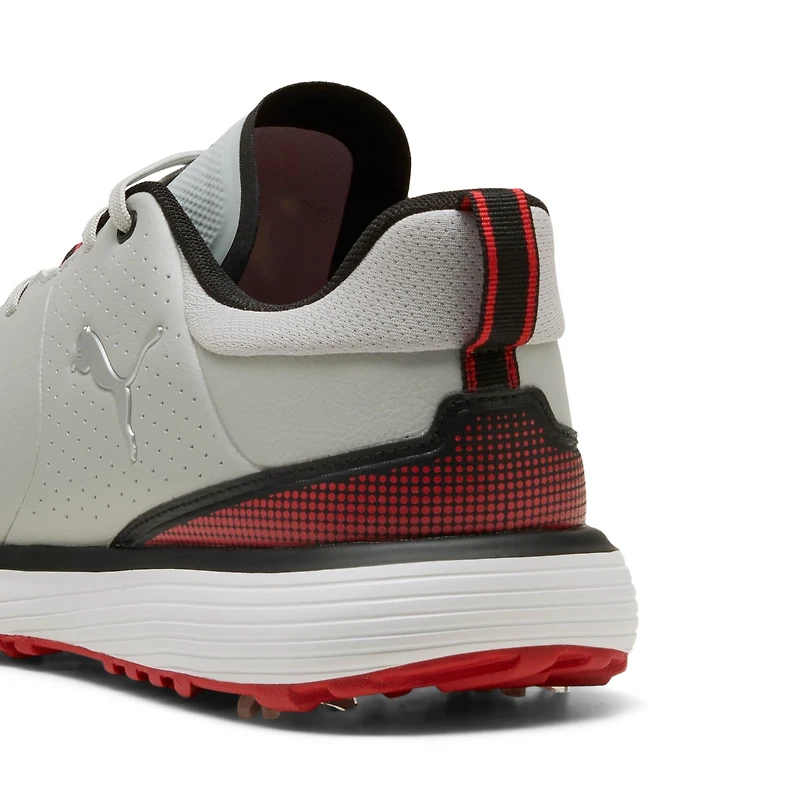Men's Fusion Grip ST Spiked Golf Shoe - Grey/Red (Wide)