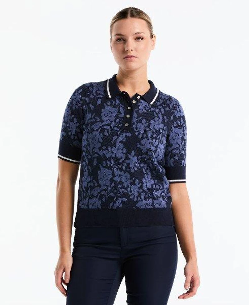 Women's Banded Knit Short Sleeve Polo