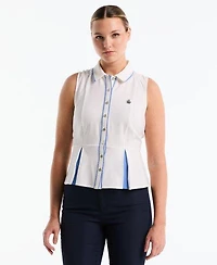 Women's Button Up Sleeveless Top