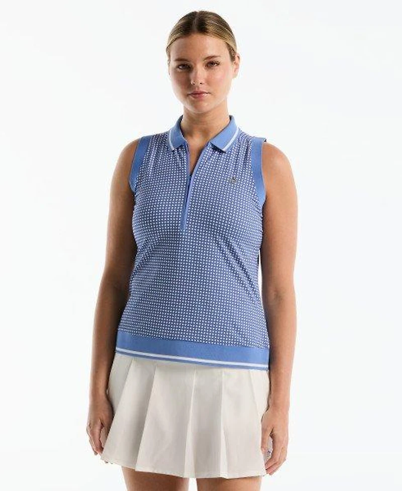 Women's Geo Print Sleeveless Polo