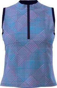 Women's Printed 1/2 Zip Sleeveless Polo