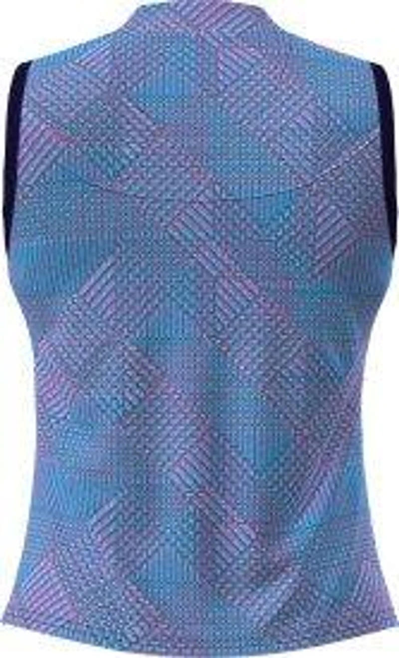 Women's Printed 1/2 Zip Sleeveless Polo