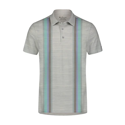 Men's Vertical Stripe Short Sleeve Polo