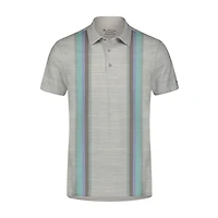 Men's Vertical Stripe Short Sleeve Polo
