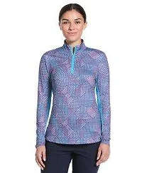 Women's Facet Geo Sun Protection 1/4 Zip Long Sleeve Top
