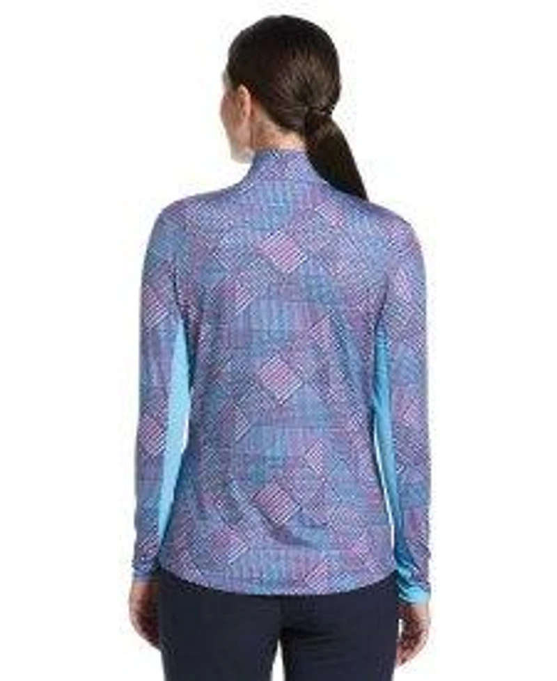 Women's Facet Geo Sun Protection 1/4 Zip Long Sleeve Top