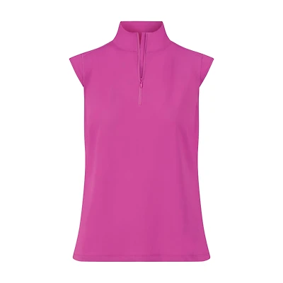 Women's Kyle Mock Neck Zip Front Short Sleeve Top