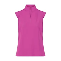 Women's Kyle Mock Neck Zip Front Short Sleeve Top