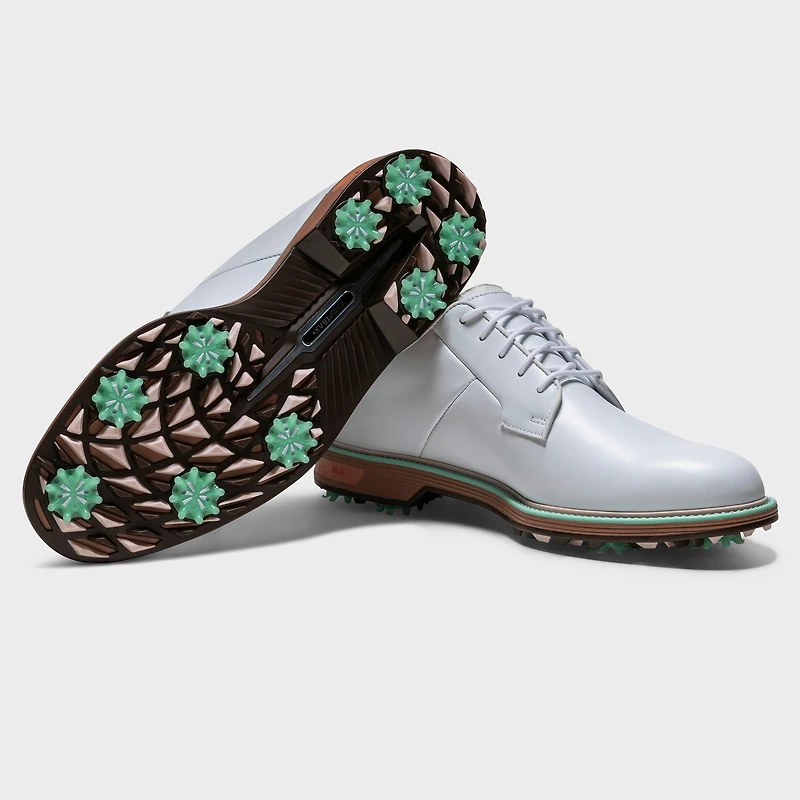 Men's Premiere Series Field Spiked Golf Shoe - White/Tan/Green