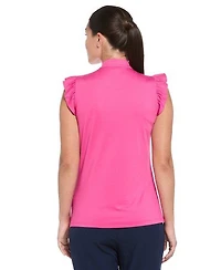 Women's Flutter Sleeveless Polo