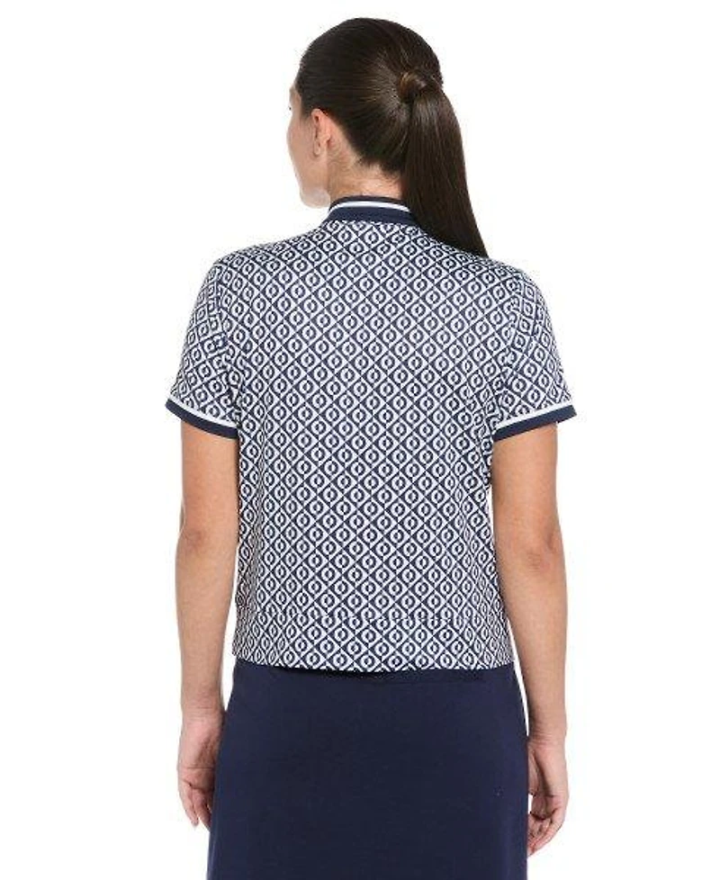 Women's Geo Piping Short Sleeve Polo