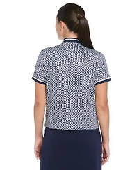 Women's Geo Piping Short Sleeve Polo