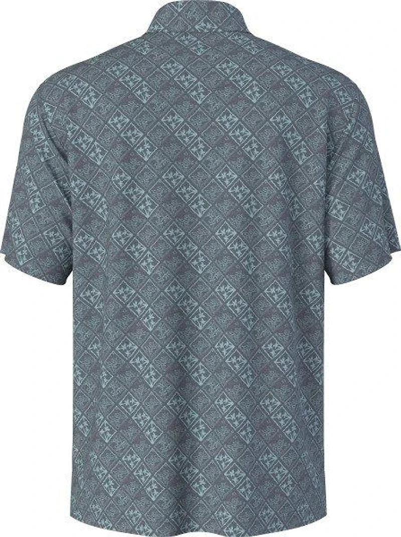 Men's Tropical Argyle Printed Short Sleeve Polo