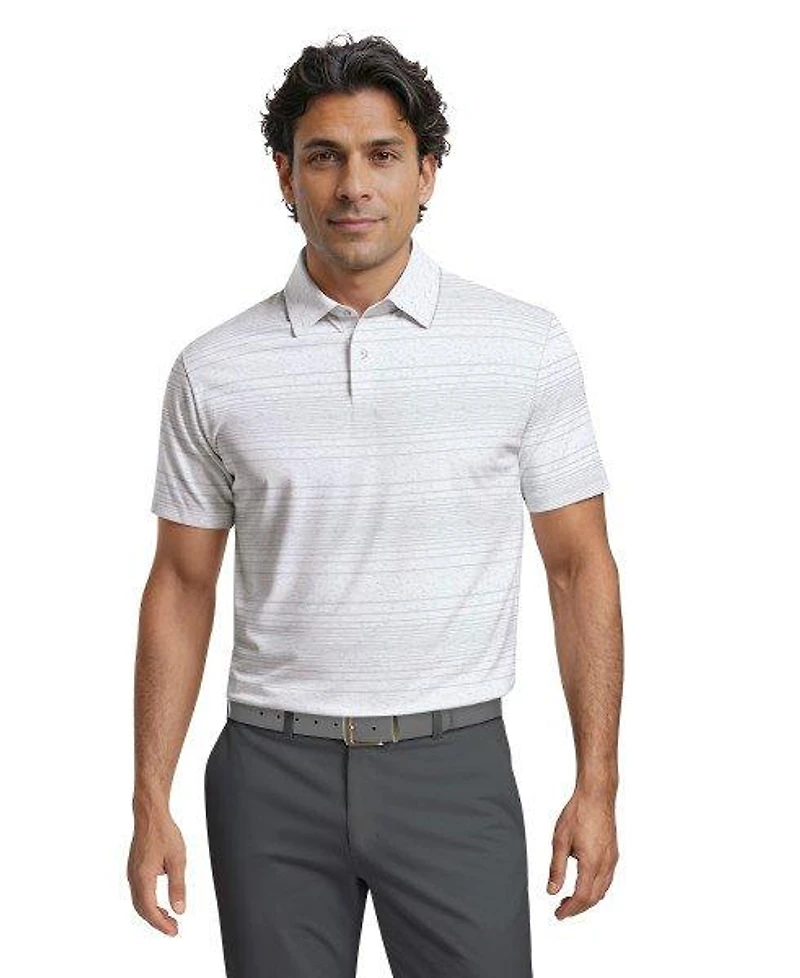 Men's All Over Jaspe Stripe Short Sleeve Polo
