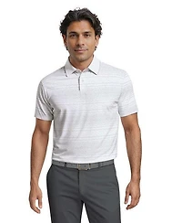 Men's All Over Jaspe Stripe Short Sleeve Polo