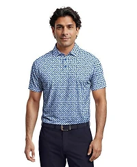 Men's Abstract Geo Printed Short Sleeve Polo
