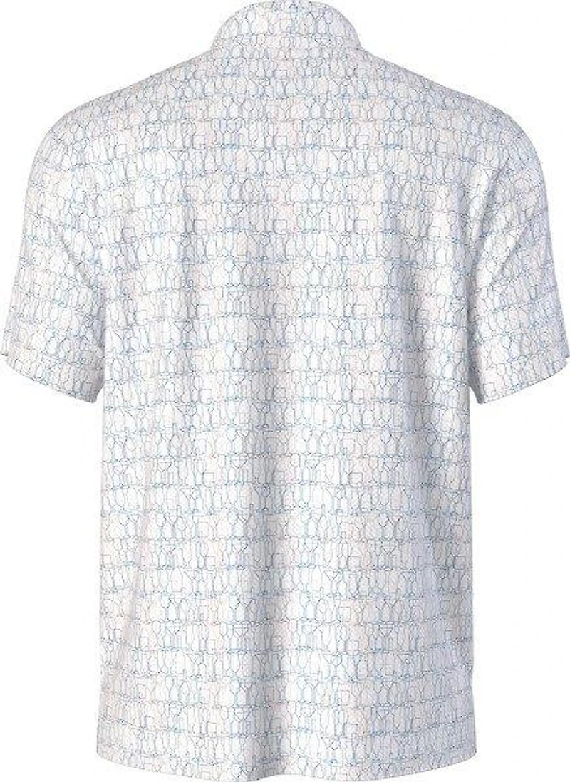 Men's Linear Cocktail Printed Short Sleeve Polo