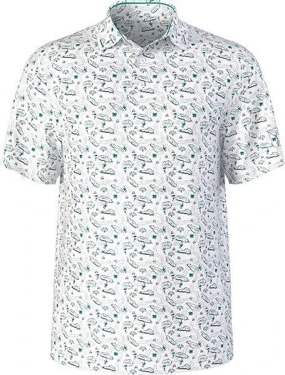 Men's Flowering Peach Printed Short Sleeve Polo