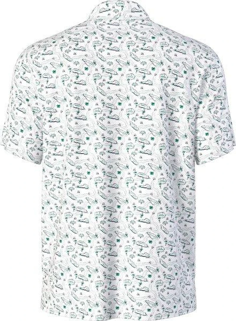 Men's Flowering Peach Printed Short Sleeve Polo