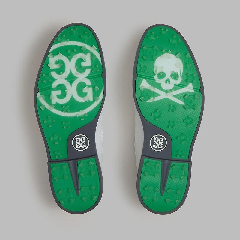 Men's Embossed Skull & Ts Gallivanter Spikeless Golf Shoe - White (Wide)