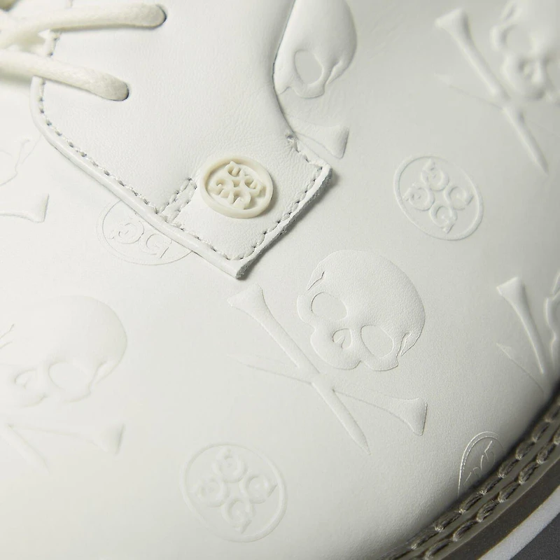 Men's Embossed Skull & Ts Gallivanter Spikeless Golf Shoe - White (Wide)