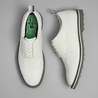Men's Embossed Skull & Ts Gallivanter Spikeless Golf Shoe - White (Wide)