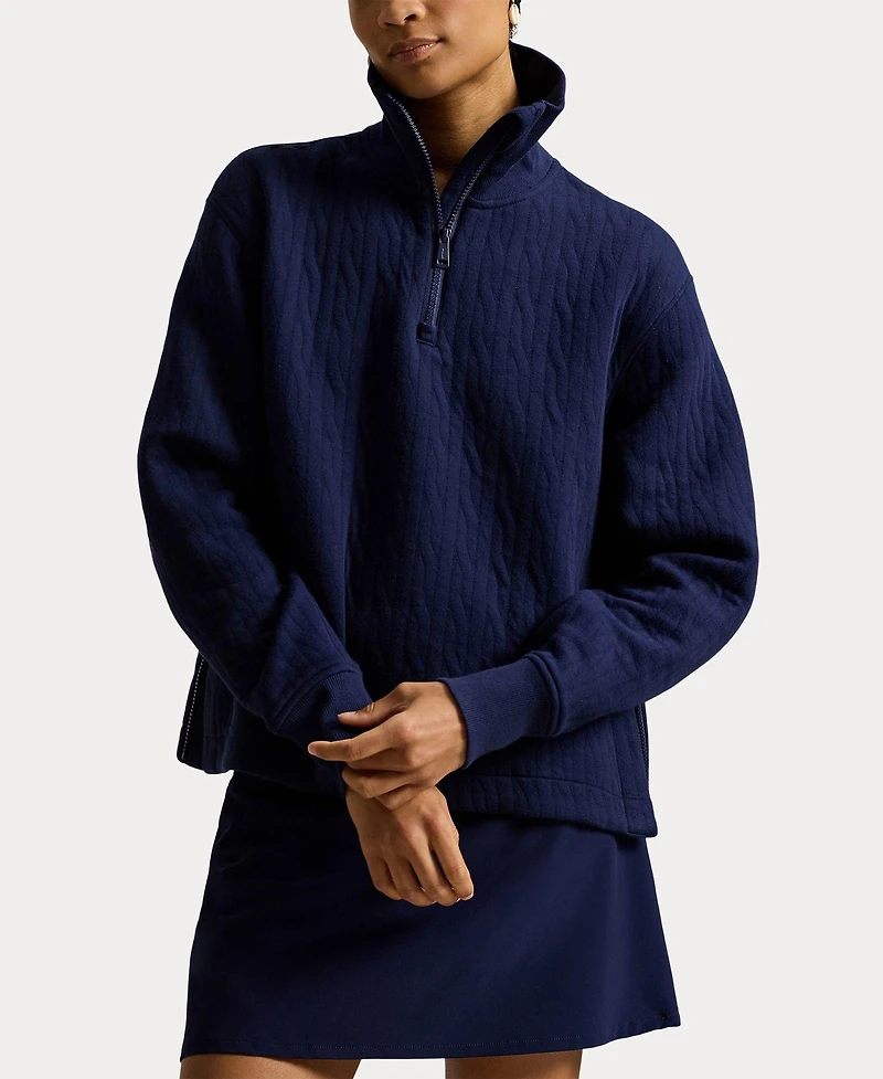 Women's Cable Jacquard Knit 1/2 Zip Pullover