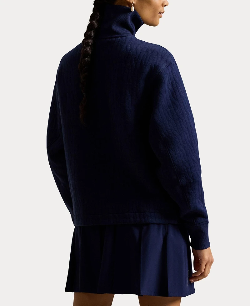 Women's Cable Jacquard Knit 1/2 Zip Pullover