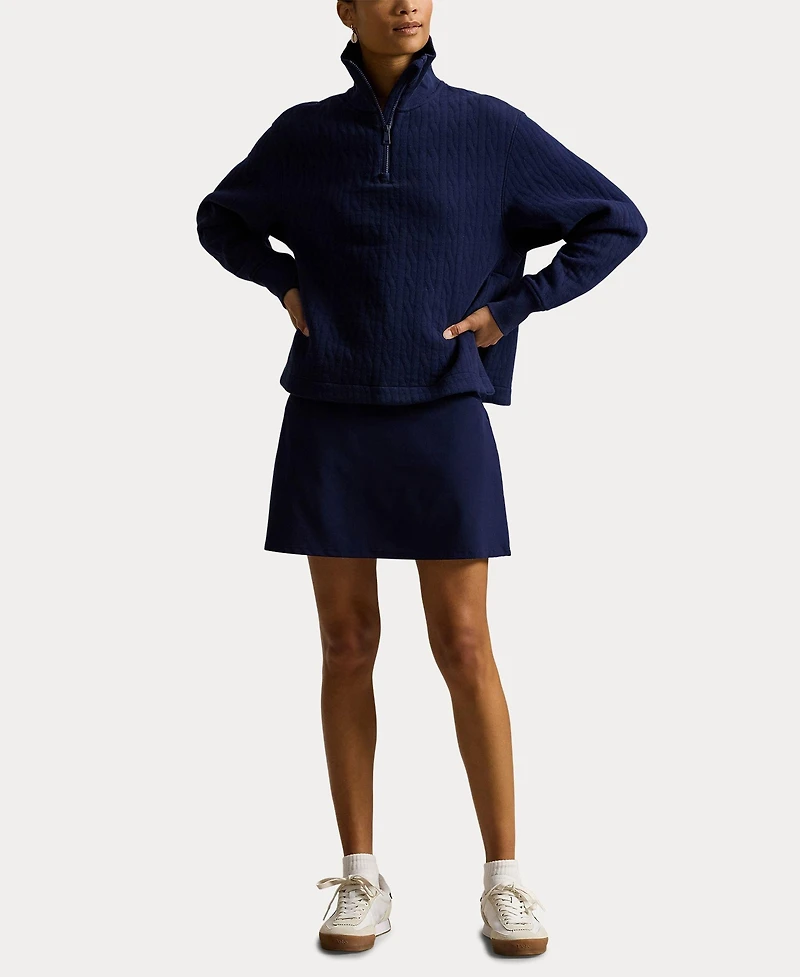 Women's Cable Jacquard Knit 1/2 Zip Pullover