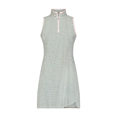 Women's Hexa Print Zip Sleeveless Dress